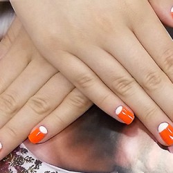 Orange moon nails photo