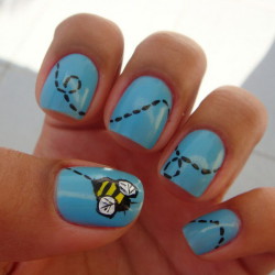 Nails with a painting photo