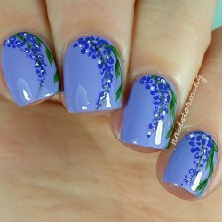 Blue lacquer nails photo