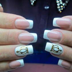 French manicure with gold photo