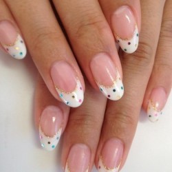 French nails with polka dots photo