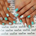 White and turquoise nails