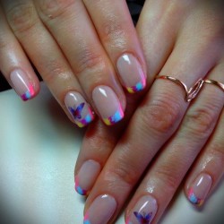 Butterfly french manicure photo