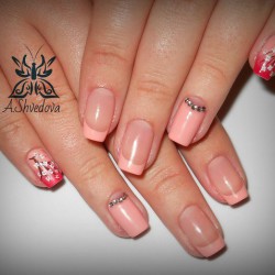 Pink French nails photo