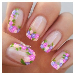 Flower French nails photo