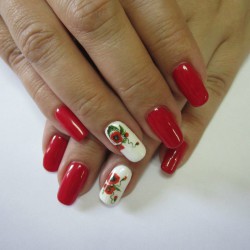 Red dress nails photo