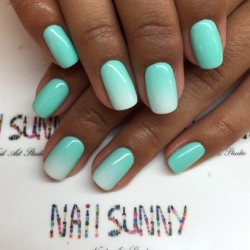 Celadon color nails photo