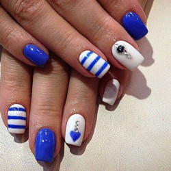 Blue gel polish for nails photo