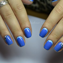 Reverse french by gel polish photo