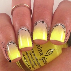 Manicure by yellow dress photo