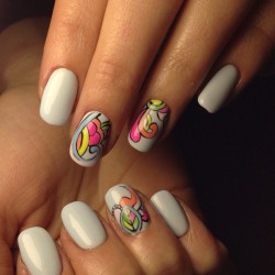 Nails with stickers photo