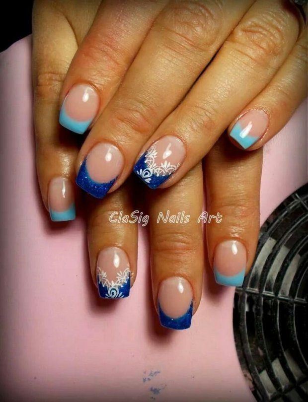 French manicure. fingers of a girl with multi-colored nails. beautiful and  stylish nail design. fashionable color french. macro manicure. hand and nail  care 15500532 Stock Photo at Vecteezy