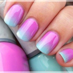 Pink and blue nails photo