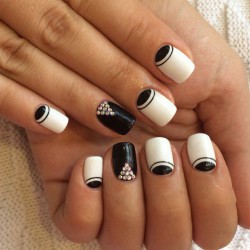 Black and white nail polish photo