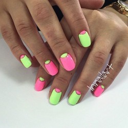 Mint and pink nails photo
