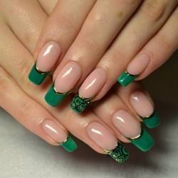 Emerald french manicure photo