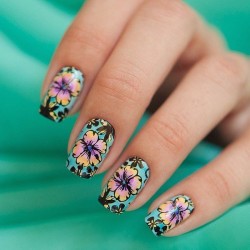 Ideas of turquoise nails photo