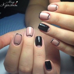 Black french manicure photo