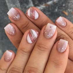 Nails with gold sequins photo