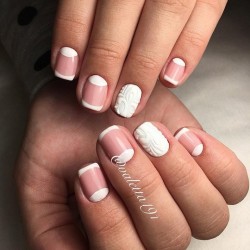 White half moon on nails photo