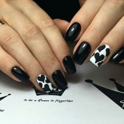 Black and white nail polish photo