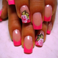 Flower French nails photo