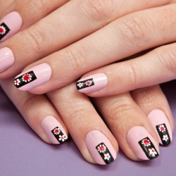Pink nails with patterns photo