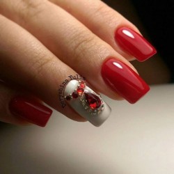 Red and white shellac photo