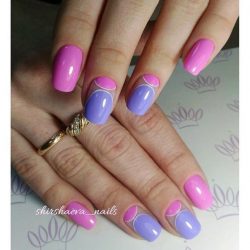 Colorful gel polish nails photo