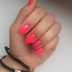 Ombre manicure on nails photo