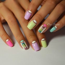 Colorful moon nails photo