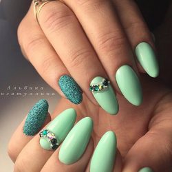 Turquoise moon nails photo