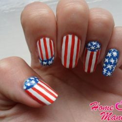 Red white and blue nails photo