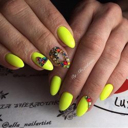 Bright yellow nails photo