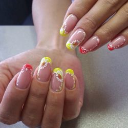 Ideas of yellow nails photo