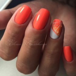 Bright coral nails photo