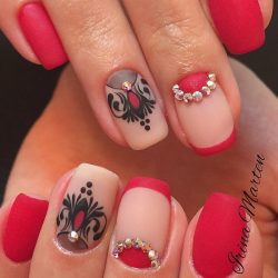 Matte red nails photo