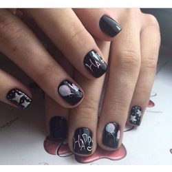 Kid nails with pattern photo