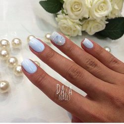 Blue lacquer nails photo