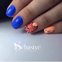 Orange summer nails photo