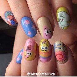 Kid nails with pattern photo