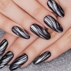 Black gel polish for nails photo