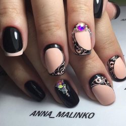 Nails for a black evening dress photo