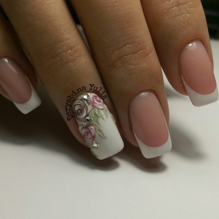 White wedding nails