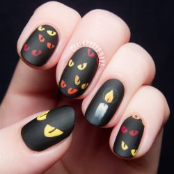 Black background nails photo