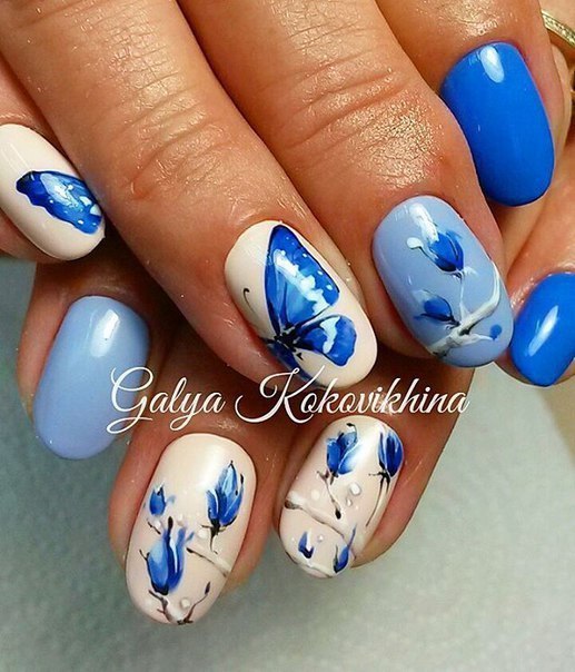 Summer butterfly nails