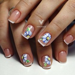 Square french nails photo