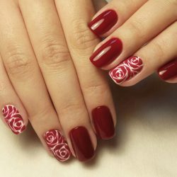 Beautiful maroon nails photo