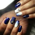 Dark blue nails