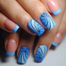 Nails with acrylic powder photo